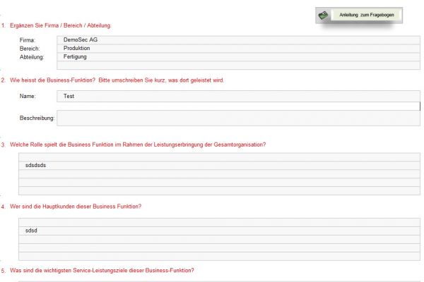 business impact analyse, business impact vorlage